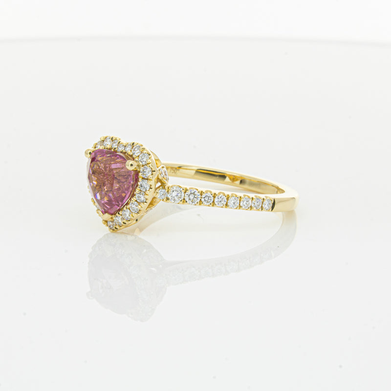 18ct Yellow Gold 2.21ct Pink Sapphire & Diamond Sierra Ring-Ring-Walker & Hall