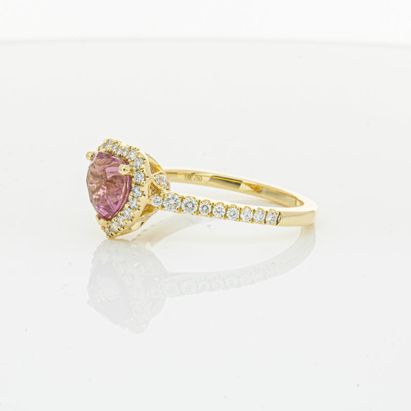 18ct Yellow Gold 2.21ct Pink Sapphire & Diamond Sierra Ring-Ring-Walker & Hall