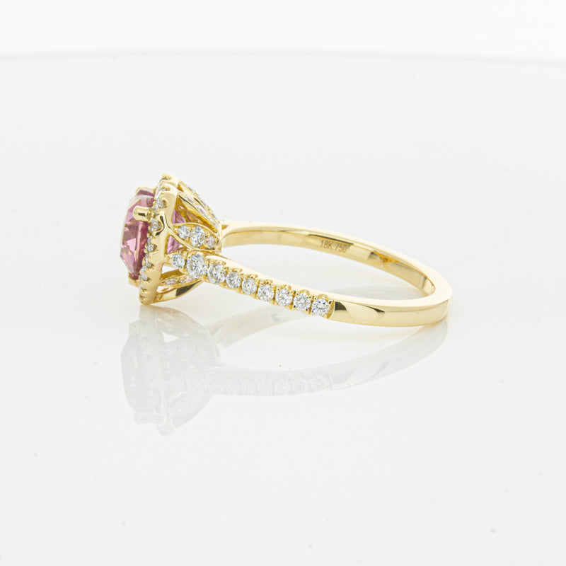 18ct Yellow Gold 2.21ct Pink Sapphire & Diamond Sierra Ring-Ring-Walker & Hall