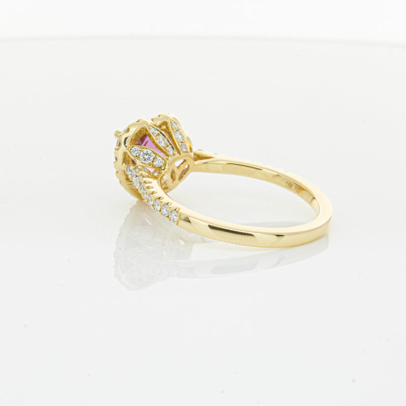 18ct Yellow Gold 2.21ct Pink Sapphire & Diamond Sierra Ring-Ring-Walker & Hall