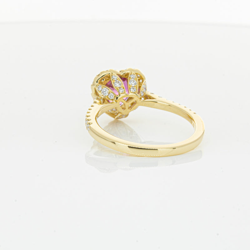 18ct Yellow Gold 2.21ct Pink Sapphire & Diamond Sierra Ring-Ring-Walker & Hall