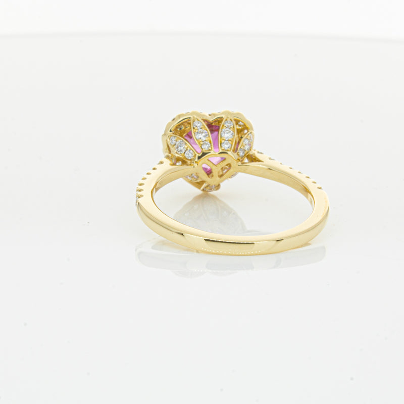 18ct Yellow Gold 2.21ct Pink Sapphire & Diamond Sierra Ring-Ring-Walker & Hall