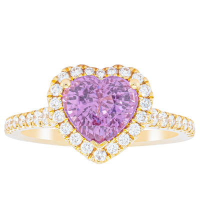 18ct Yellow Gold 2.21ct Pink Sapphire & Diamond Sierra Ring-Ring-Walker & Hall