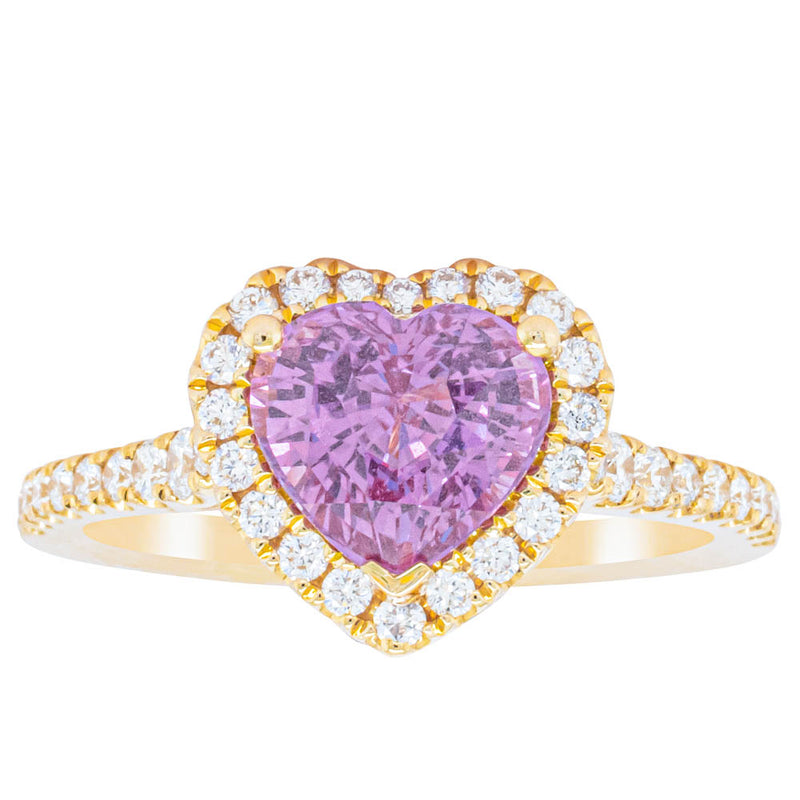 18ct Yellow Gold 2.21ct Pink Sapphire & Diamond Sierra Ring-Ring-Walker & Hall