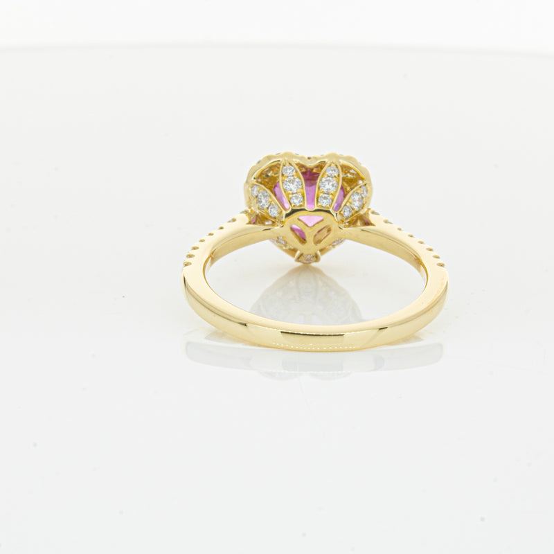 18ct Yellow Gold 2.21ct Pink Sapphire & Diamond Sierra Ring-Ring-Walker & Hall