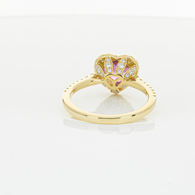 18ct Yellow Gold 2.21ct Pink Sapphire & Diamond Sierra Ring-Ring-Walker & Hall