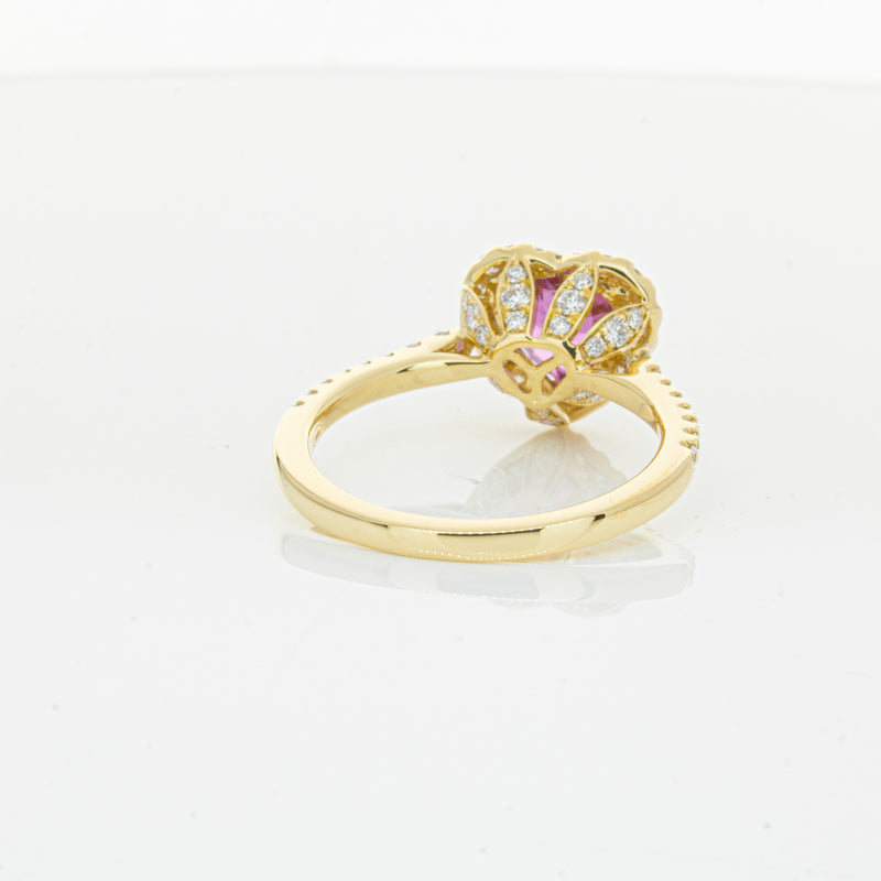 18ct Yellow Gold 2.21ct Pink Sapphire & Diamond Sierra Ring-Ring-Walker & Hall