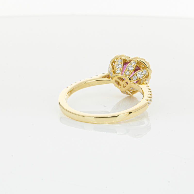 18ct Yellow Gold 2.21ct Pink Sapphire & Diamond Sierra Ring-Ring-Walker & Hall
