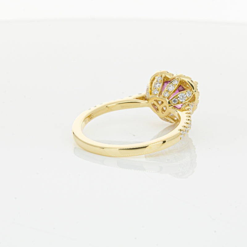 18ct Yellow Gold 2.21ct Pink Sapphire & Diamond Sierra Ring-Ring-Walker & Hall