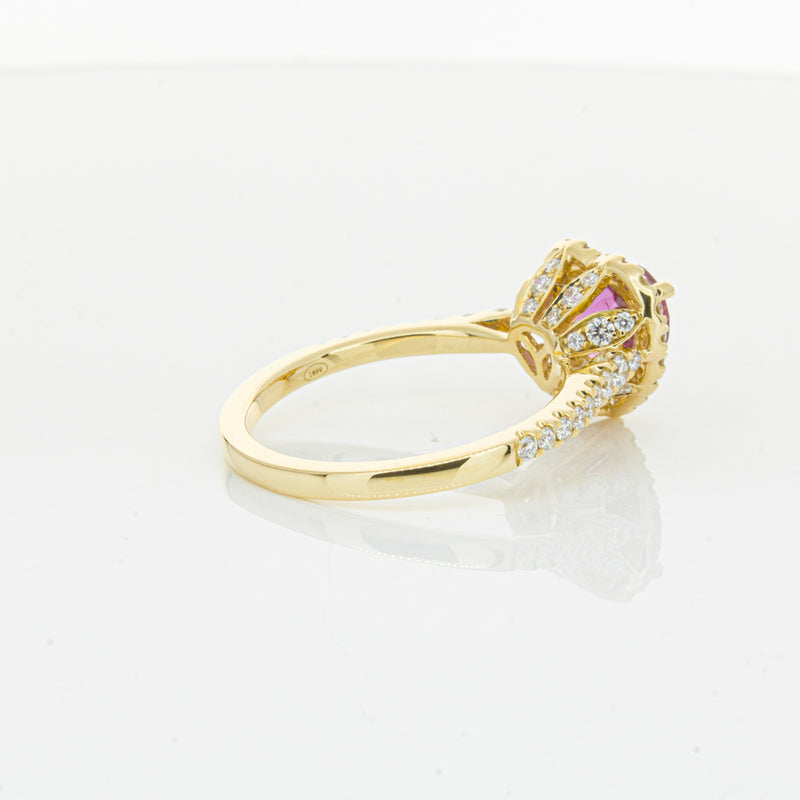 18ct Yellow Gold 2.21ct Pink Sapphire & Diamond Sierra Ring-Ring-Walker & Hall