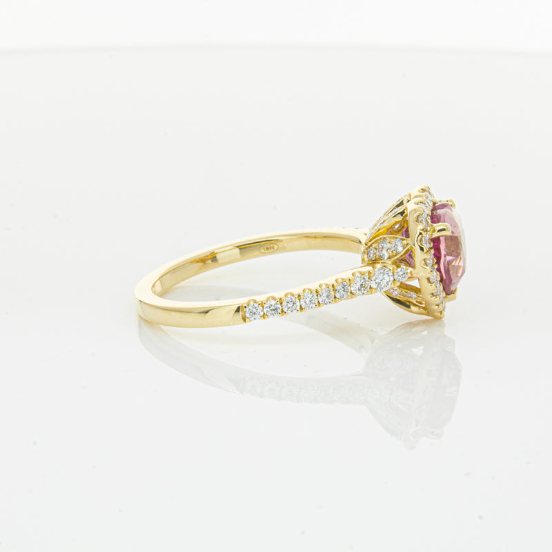 18ct Yellow Gold 2.21ct Pink Sapphire & Diamond Sierra Ring-Ring-Walker & Hall