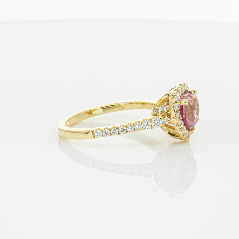 18ct Yellow Gold 2.21ct Pink Sapphire & Diamond Sierra Ring-Ring-Walker & Hall