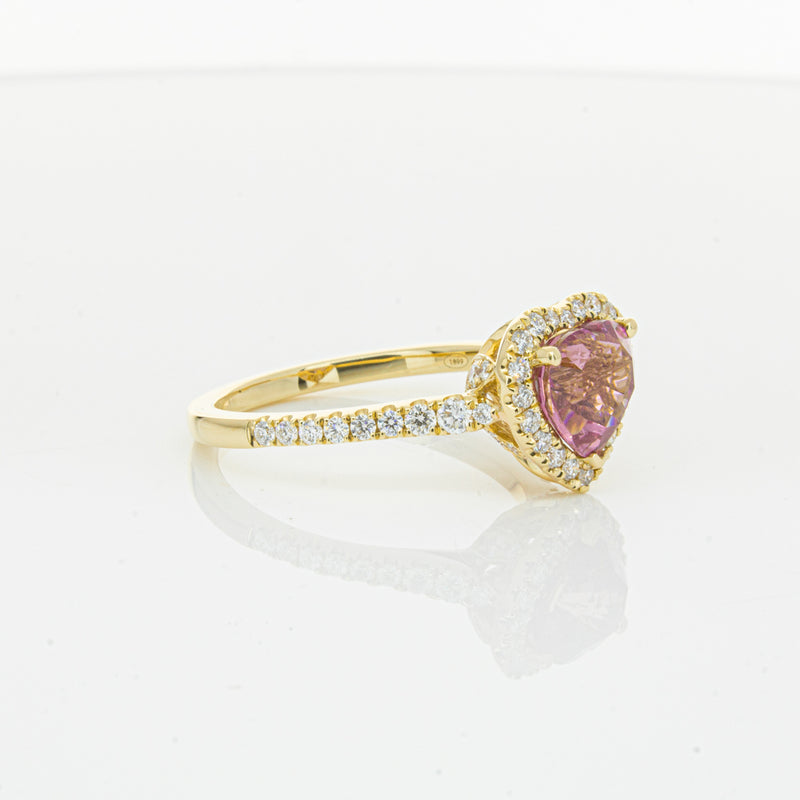 18ct Yellow Gold 2.21ct Pink Sapphire & Diamond Sierra Ring-Ring-Walker & Hall