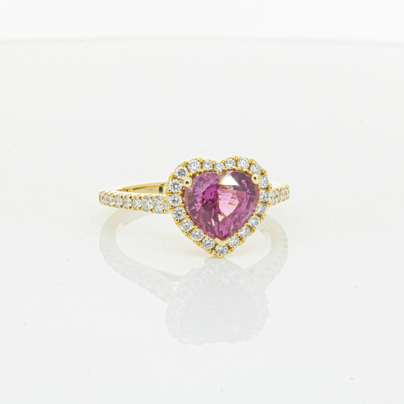 18ct Yellow Gold 2.21ct Pink Sapphire & Diamond Sierra Ring-Ring-Walker & Hall