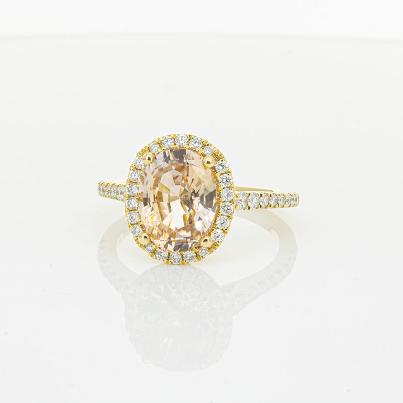 18ct Yellow Gold 4.01ct Pink Sapphire & Diamond Sierra Ring-Ring-Walker & Hall