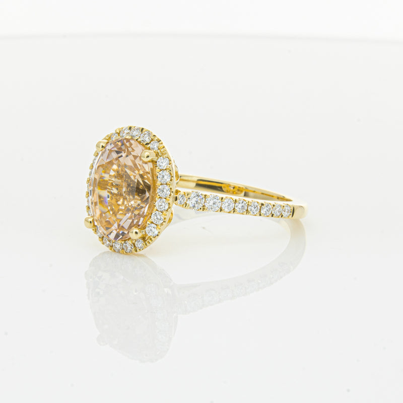 18ct Yellow Gold 4.01ct Pink Sapphire & Diamond Sierra Ring-Ring-Walker & Hall