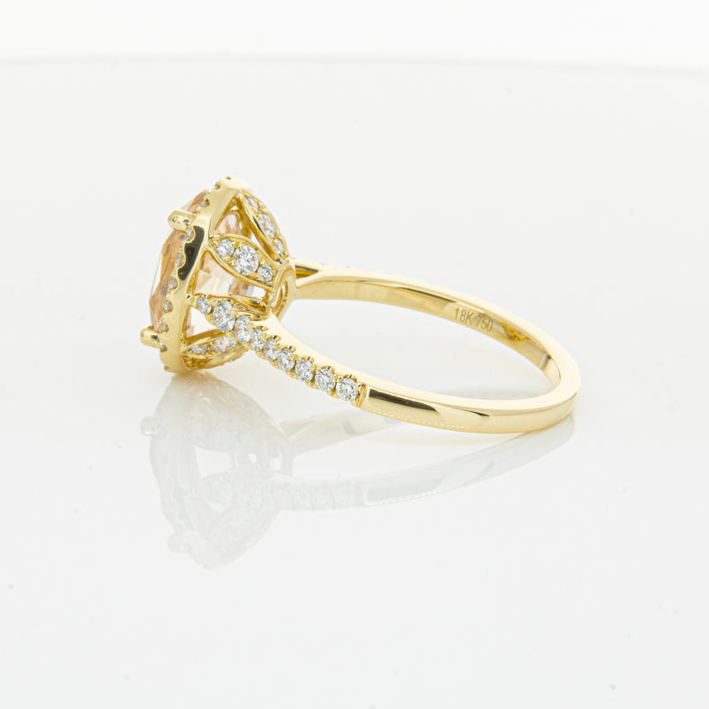 18ct Yellow Gold 4.01ct Pink Sapphire & Diamond Sierra Ring-Ring-Walker & Hall