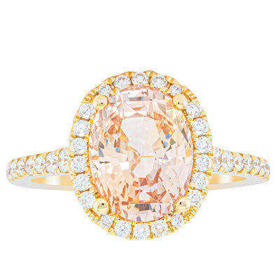 18ct Yellow Gold 4.01ct Pink Sapphire & Diamond Sierra Ring-Ring-Walker & Hall