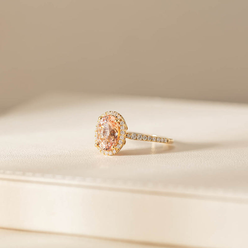 18ct Yellow Gold 4.01ct Pink Sapphire & Diamond Sierra Ring-Ring-Walker & Hall