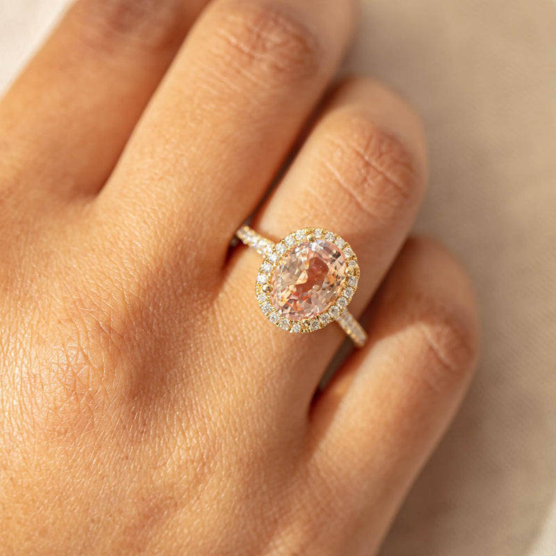 18ct Yellow Gold 4.01ct Pink Sapphire & Diamond Sierra Ring-Ring-Walker & Hall