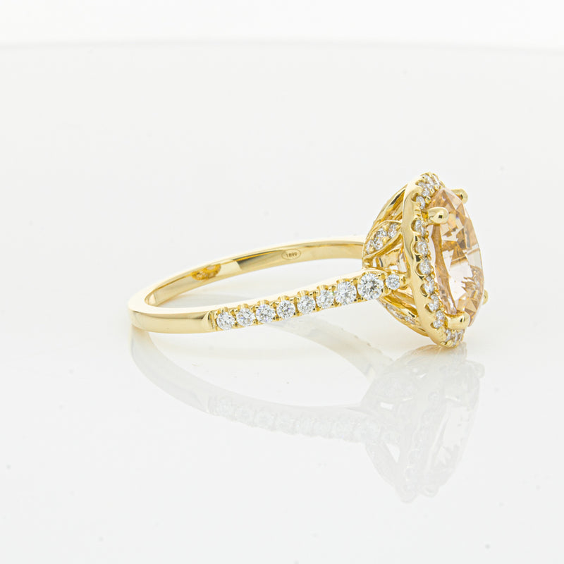 18ct Yellow Gold 4.01ct Pink Sapphire & Diamond Sierra Ring-Ring-Walker & Hall