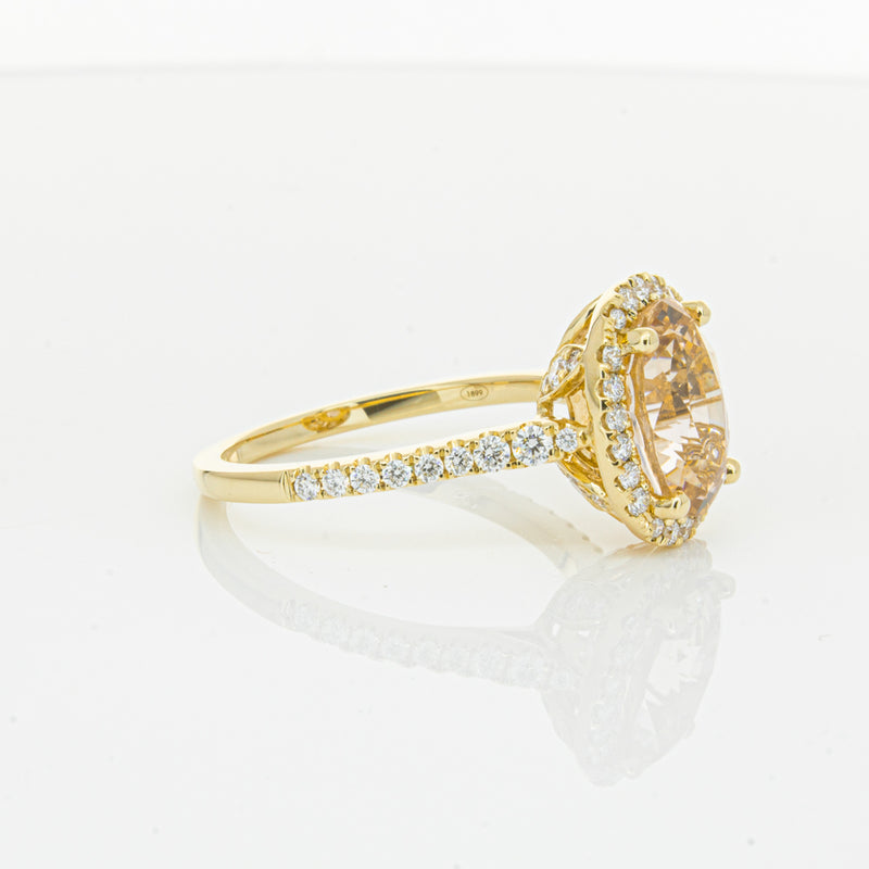 18ct Yellow Gold 4.01ct Pink Sapphire & Diamond Sierra Ring-Ring-Walker & Hall