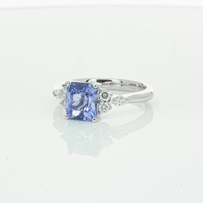 18ct White Gold Sapphire & Diamond Oriana Ring-Ring-Walker & Hall