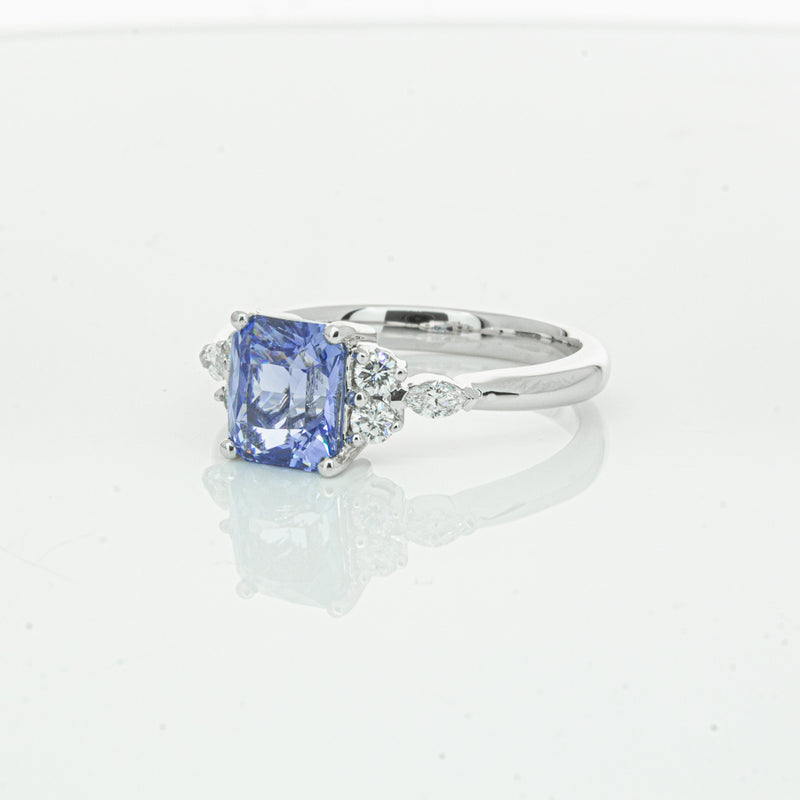 18ct White Gold Sapphire & Diamond Oriana Ring-Ring-Walker & Hall
