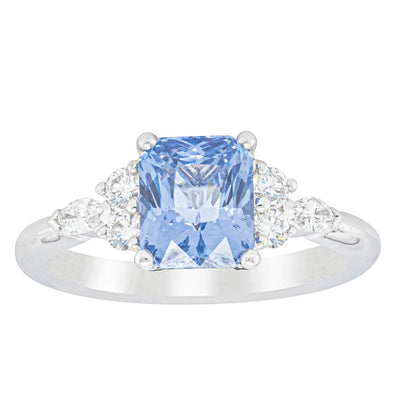 18ct White Gold Sapphire & Diamond Oriana Ring-Ring-Walker & Hall