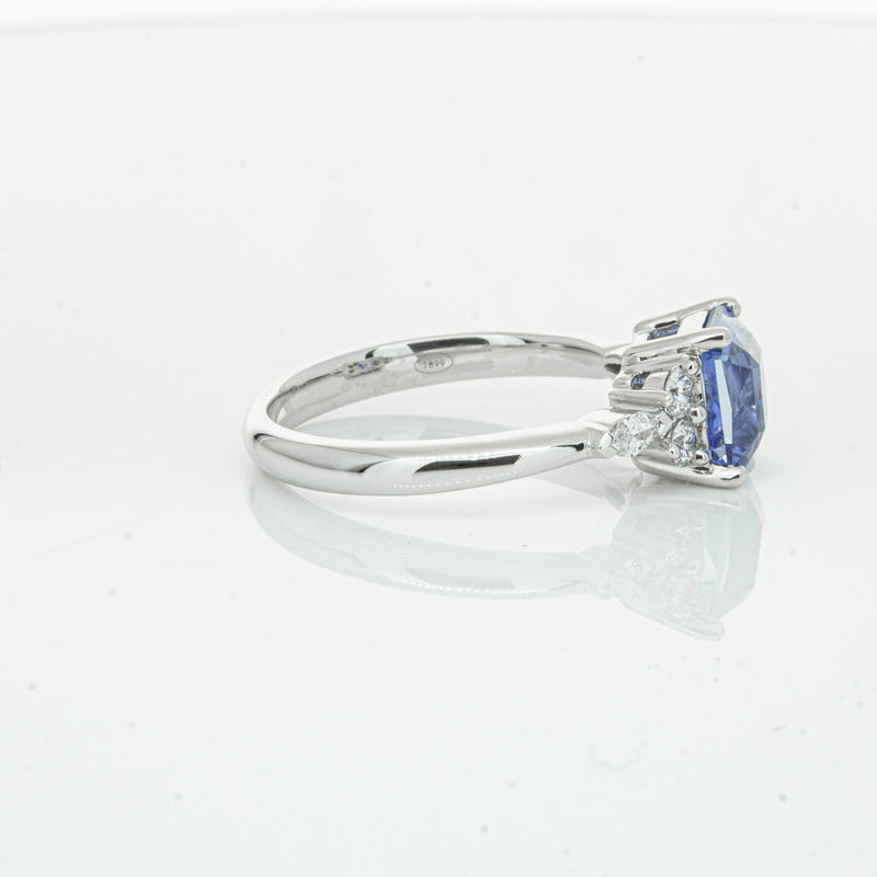 18ct White Gold Sapphire & Diamond Oriana Ring-Ring-Walker & Hall