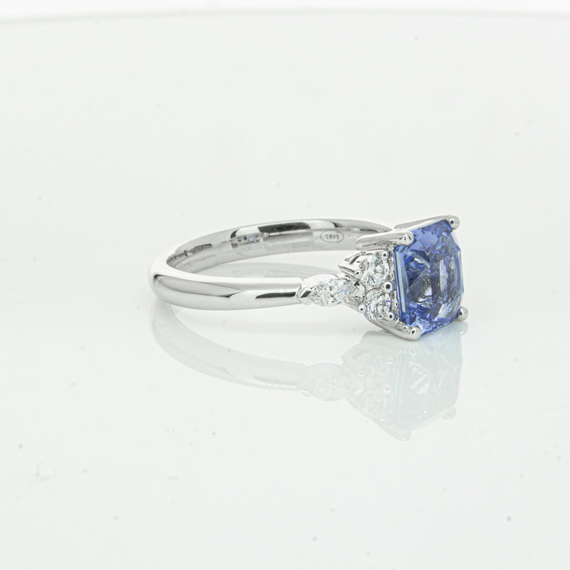 18ct White Gold Sapphire & Diamond Oriana Ring-Ring-Walker & Hall