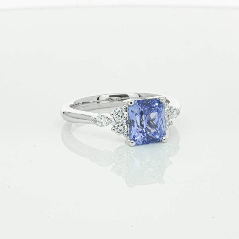 18ct White Gold Sapphire & Diamond Oriana Ring-Ring-Walker & Hall