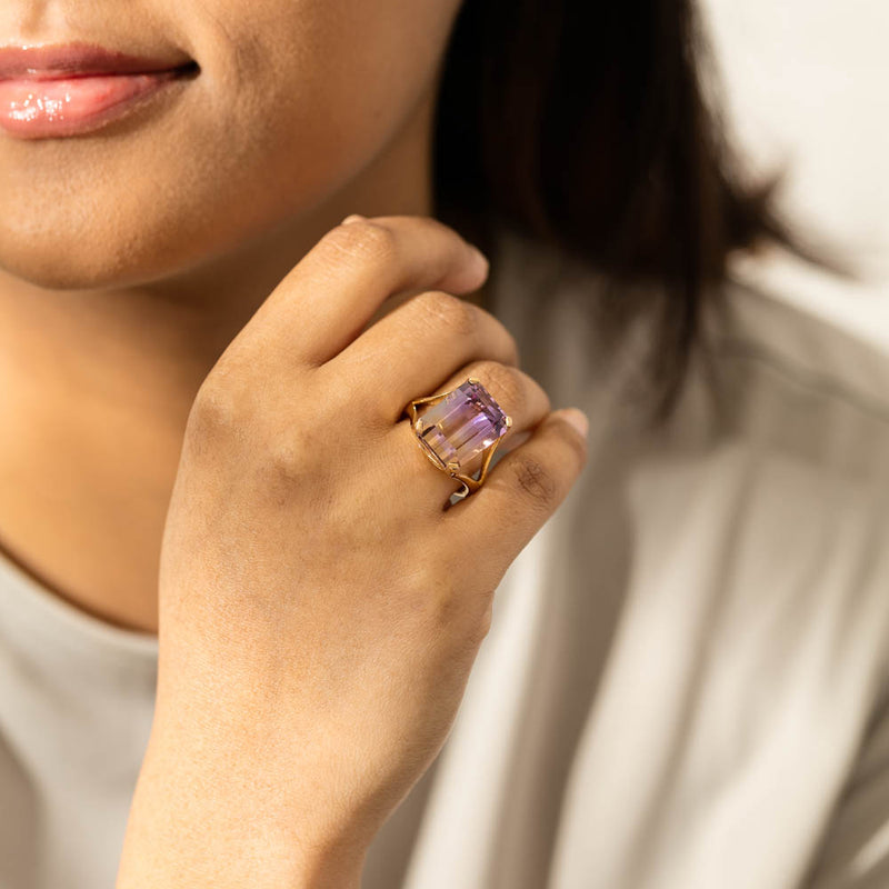 18ct Yellow Gold 12.30ct Ametrine Verona Ring-Ring-Walker & Hall