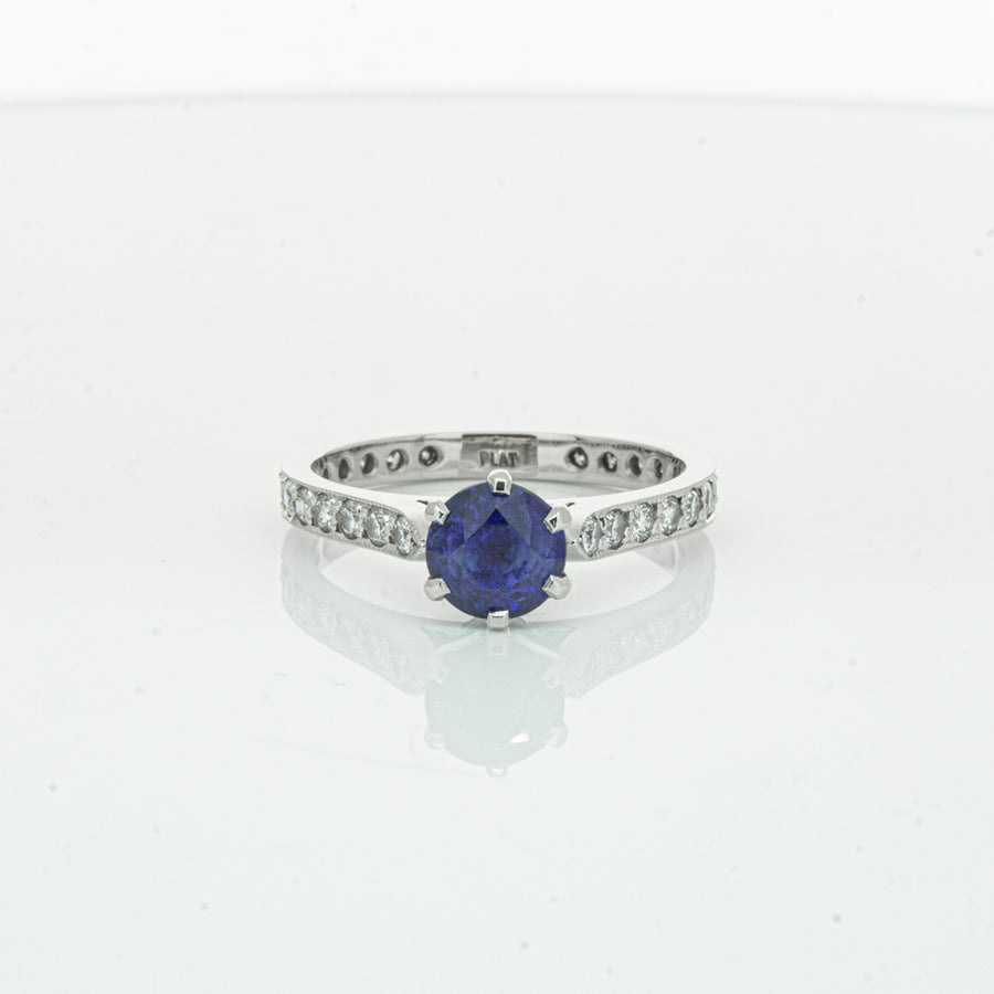 Deja Vu Platinum 1.20ct Sapphire & Diamond Ring-Ring-Walker & Hall