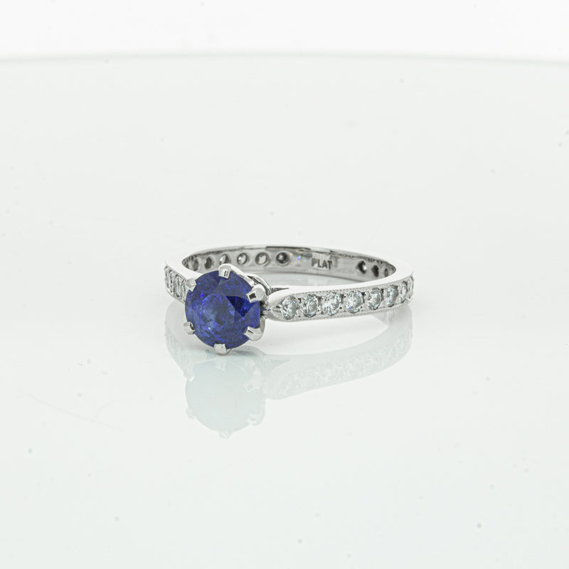 Deja Vu Platinum 1.20ct Sapphire & Diamond Ring-Ring-Walker & Hall