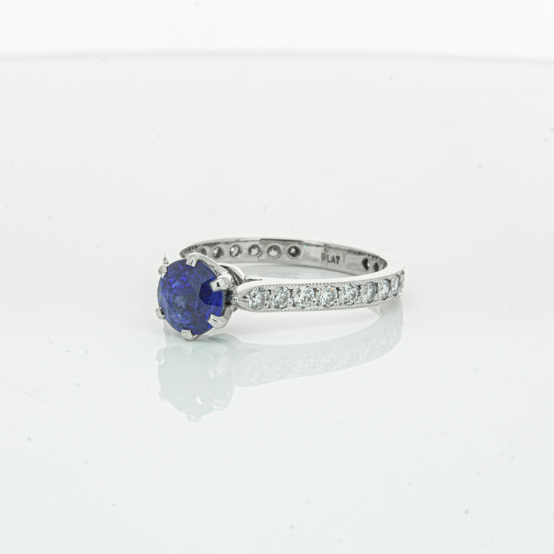 Deja Vu Platinum 1.20ct Sapphire & Diamond Ring-Ring-Walker & Hall