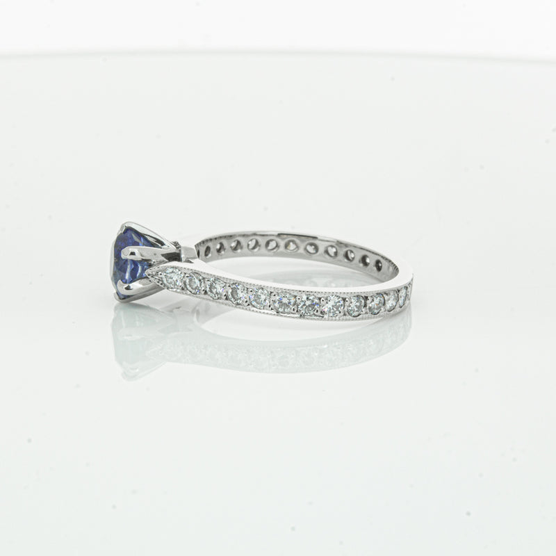 Deja Vu Platinum 1.20ct Sapphire & Diamond Ring-Ring-Walker & Hall