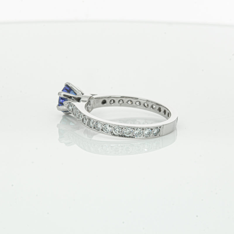 Deja Vu Platinum 1.20ct Sapphire & Diamond Ring-Ring-Walker & Hall