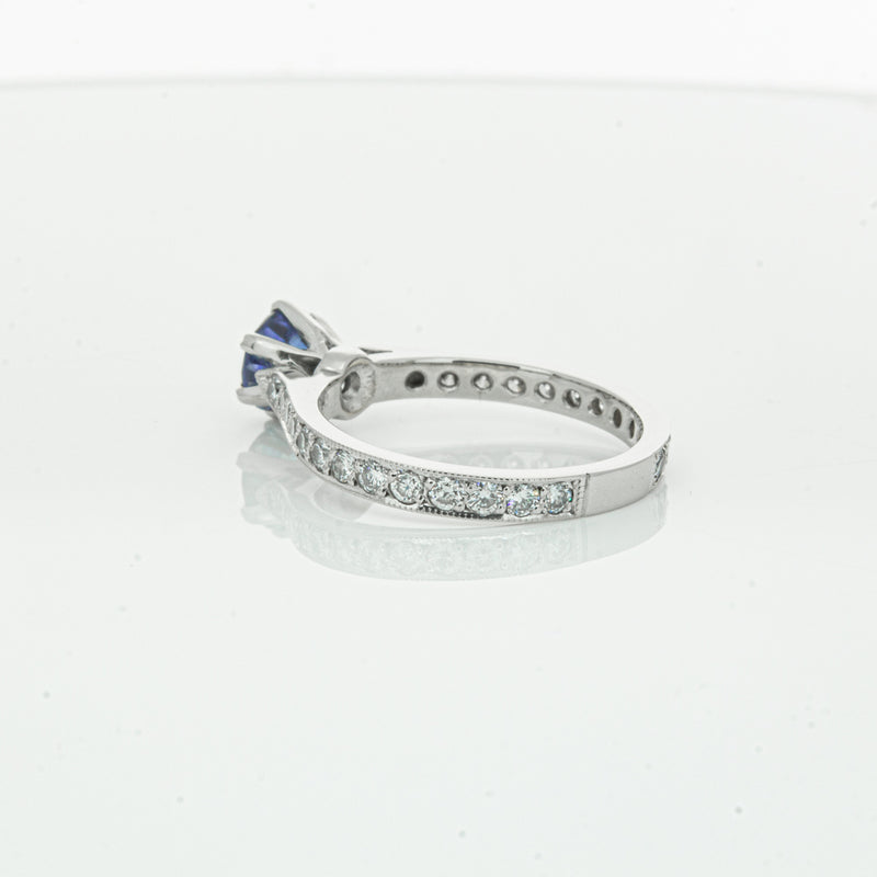 Deja Vu Platinum 1.20ct Sapphire & Diamond Ring-Ring-Walker & Hall