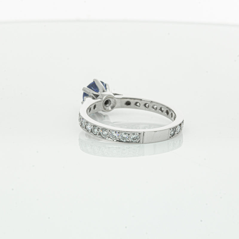 Deja Vu Platinum 1.20ct Sapphire & Diamond Ring-Ring-Walker & Hall