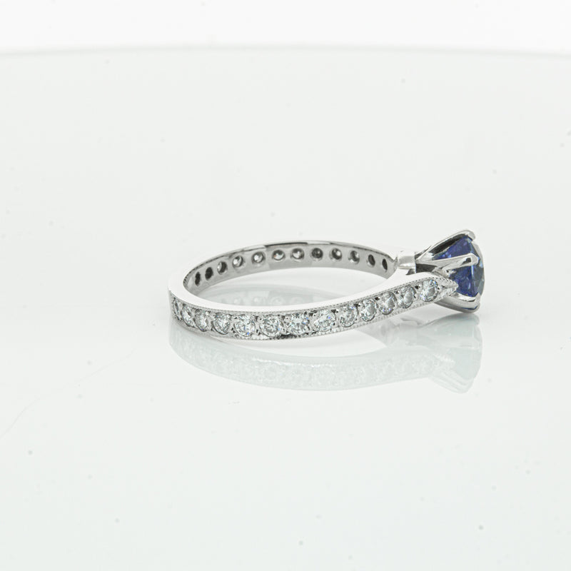 Deja Vu Platinum 1.20ct Sapphire & Diamond Ring-Ring-Walker & Hall