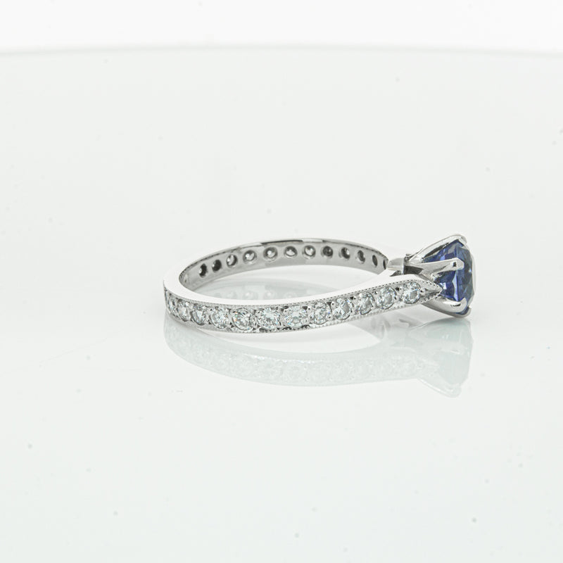 Deja Vu Platinum 1.20ct Sapphire & Diamond Ring-Ring-Walker & Hall