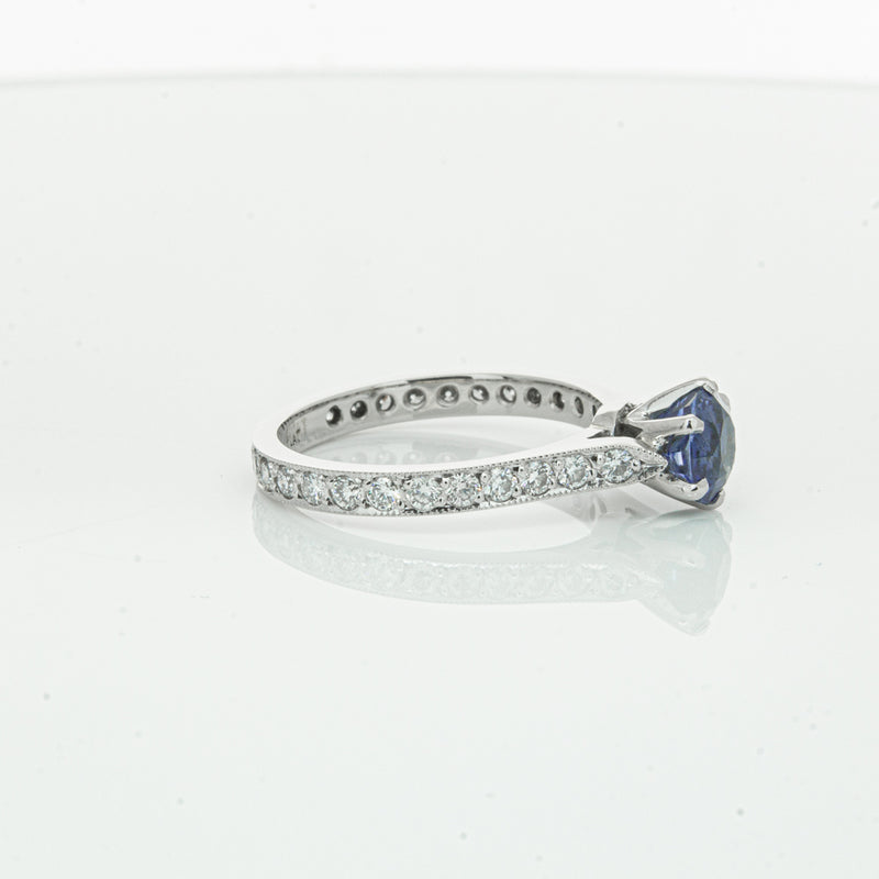 Deja Vu Platinum 1.20ct Sapphire & Diamond Ring-Ring-Walker & Hall