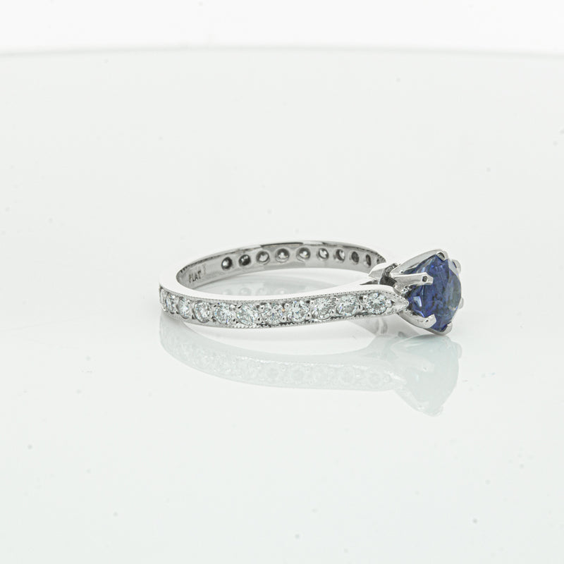 Deja Vu Platinum 1.20ct Sapphire & Diamond Ring-Ring-Walker & Hall