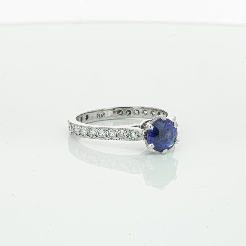 Deja Vu Platinum 1.20ct Sapphire & Diamond Ring-Ring-Walker & Hall