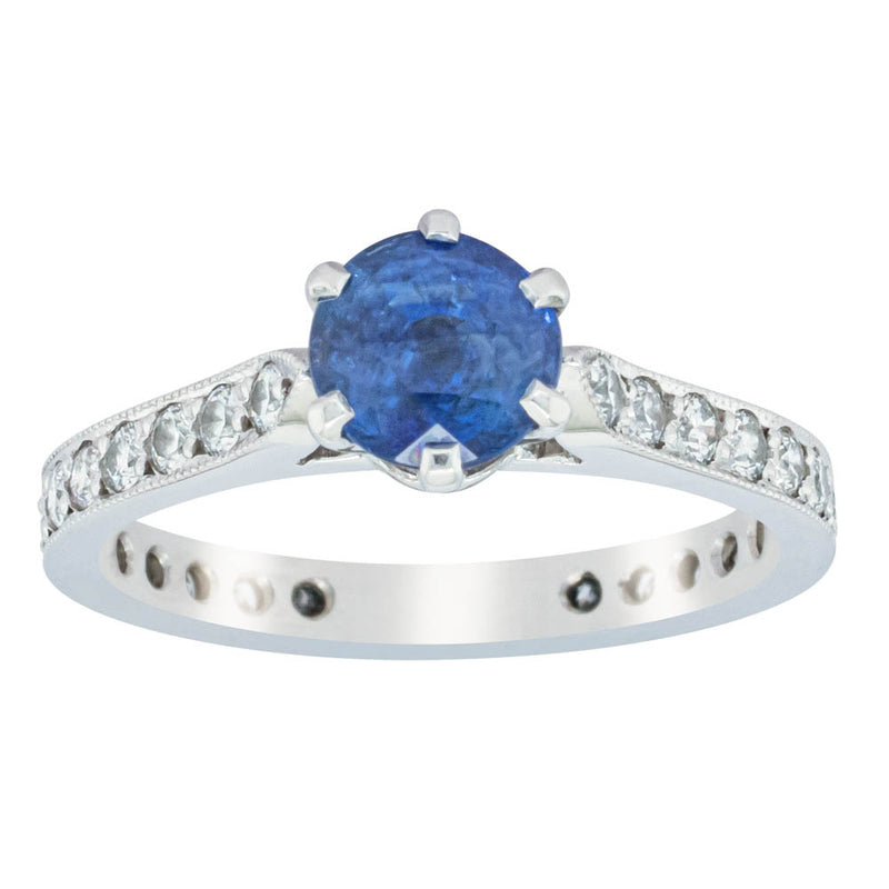Deja Vu Platinum 1.20ct Sapphire & Diamond Ring-Ring-Walker & Hall