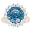 18ct Yellow Gold London Blue Topaz & Diamond Belle Ring-Ring-Walker & Hall