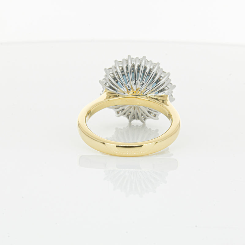 18ct Yellow Gold London Blue Topaz & Diamond Belle Ring-Ring-Walker & Hall