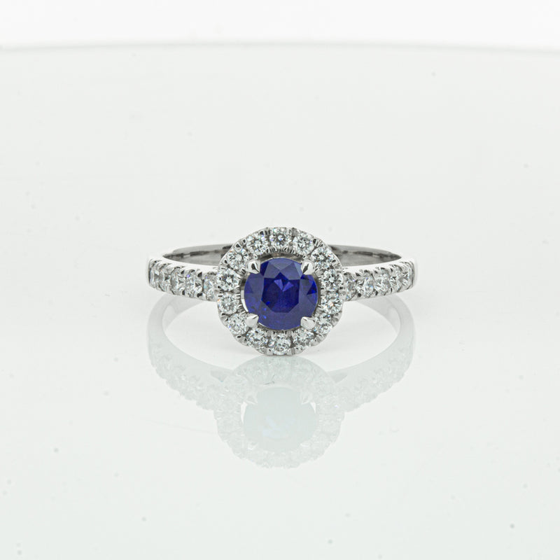 Deja Vu 18ct White Gold .62ct Sapphire & Diamond Ring-Ring-Walker & Hall