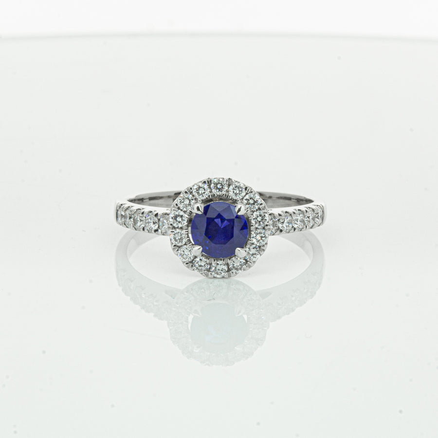 Deja Vu 18ct White Gold .62ct Sapphire & Diamond Ring-Ring-Walker & Hall